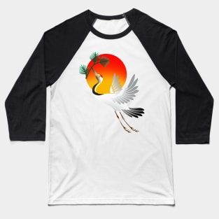 Japanese crane and sun Baseball T-Shirt